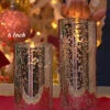 Moving Flame 6 Inch Silver Mercury Glass Flameless Cylinder Candle -Timer -Solar Christmas Holiday Shop 10006347 flameless