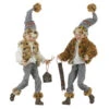 Christmas At The Lodge Fawn Elf Posable Figurine, Set Of 2 Assorted -Solar Christmas Holiday Shop 12033