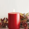 Uyuni 3 Inch X 5 Inch Red Pillar Candle - Remote Ready -Solar Christmas Holiday Shop 1204