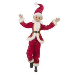 16 Inch Pink Posable Christmas Elf -Solar Christmas Holiday Shop 12045