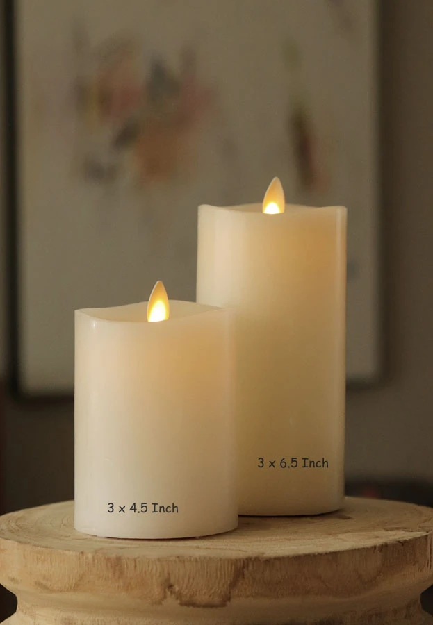 Matchless 360 Degrees Moving Flame LED Pillar Candle - 3 X 4.5 Inch 4 Matchless 360 Degrees Moving Flame LED Pillar Candle - 3 X 4.5 Inch - Image 2