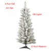 Lighted 4 Foot White Flocked Column Tree - 100 Lights -Solar Christmas Holiday Shop 21600C main