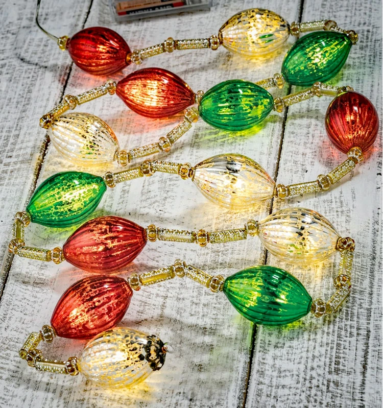 Battery Operated Multi Color Mercury Glass Twinkling LED Light Strand 4 Battery Operated Multi Color Mercury Glass Twinkling LED Light Strand - Image 2