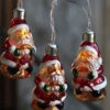 Battery Operated Antique Santa Glass String Lights - 10 Lights -Solar Christmas Holiday Shop 2359650 santa