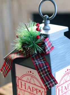 13 Inch Battery Operated Lighted Grey Holiday Lantern With Realistic Flame Effect -Solar Christmas Holiday Shop 2421970 grey top