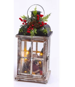 Battery Operated Lighted Wood Lantern - Santa Clause Christmas Scene 15.25 Inch 12 Battery Operated Lighted Wood Lantern - Santa Clause Christmas Scene 15.25 Inch -Solar Christmas Holiday Shop 2424730 santa