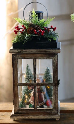 Battery Operated Lighted Wood Lantern - Santa Clause Christmas Scene 15.25 Inch 10 Battery Operated Lighted Wood Lantern - Santa Clause Christmas Scene 15.25 Inch -Solar Christmas Holiday Shop 2424730 santa door closed
