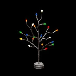 Lighted Multi Color Christmas Bulb Tree - 19.7 Inch New 2023 -Solar Christmas Holiday Shop 2440980 dark