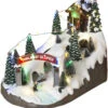 Animated Musical Ski Resort With Moving Skiers 14.5 Inch -Solar Christmas Holiday Shop 2485990 ski village