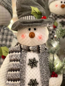 25 Inch Plush Holiday Snowmen With Light Up Tree - Set Of 2 -Solar Christmas Holiday Shop 2499620 snowman doll