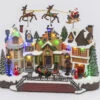 Musical Animated Holiday Village With Flying Sleigh And Reindeer -Solar Christmas Holiday Shop 2530770