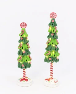 Battery Operated Clay Dough Holiday Tree Set Of 2 -Solar Christmas Holiday Shop 2548030 main image
