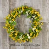Battery Operated Daisy Wreath - 20 Warm White LED 19.5 Inch -Solar Christmas Holiday Shop 2584150 boc