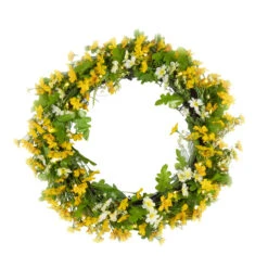 Battery Operated Daisy Wreath - 20 Warm White LED 19.5 Inch -Solar Christmas Holiday Shop 2584150 pre lit daisy wreat