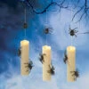 Lighted Hanging Spider Candles Set Of 3 With Remote Control Indoor-Outdoor -Solar Christmas Holiday Shop 2660810 spider candles