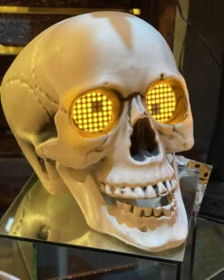Halloween Skull With Moving Lighted Digital Eyes And Sound Battery Operated - NEW 2023 7 Halloween Skull With Moving Lighted Digital Eyes And Sound Battery Operated - NEW 2023 -Solar Christmas Holiday Shop 2696010 skull halloween