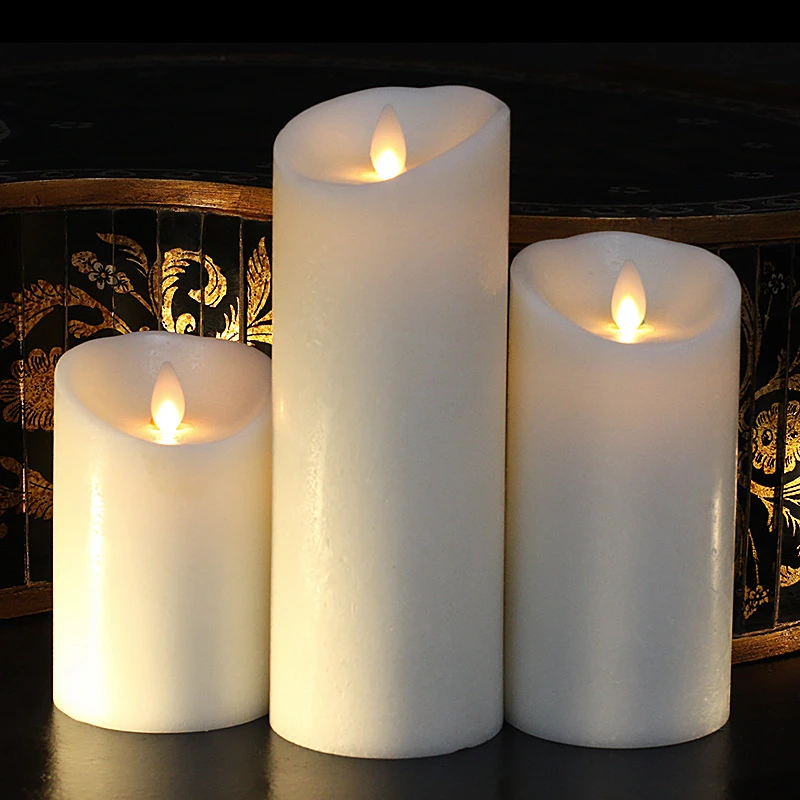3 Inch Diameter Moving Flame Ivory 6 Inch Flameless Candle - Remote Ready 4 3 Inch Diameter Moving Flame Ivory 6 Inch Flameless Candle - Remote Ready - Image 2