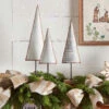 Galvanized Metal Holiday Trees On Wood Base - 15, 18, 21 Inch Set Of 3 -Solar Christmas Holiday Shop 3 metal trees