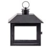 Wide Window Black Iron Lantern - 9 Inch -Solar Christmas Holiday Shop 30094878