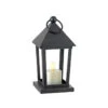 Moving Flame Metal Lantern With Moving Flame Tealight - 6.5 Inch -Solar Christmas Holiday Shop 36034 lantern