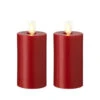 Red Wax 3.5 Inch Moving Flame Votive Candles Set Of 2 - Remote Ready -Solar Christmas Holiday Shop 36104 red wax votives
