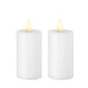 Wax 3.5 Inch White Moving Flame Votive Candles Set Of 2 - Remote Ready -Solar Christmas Holiday Shop 37060 white wax votives
