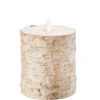 4 X 5 Inch Flameless Flat Top Birch Pillar Candle -Solar Christmas Holiday Shop 37105 raz flat top birch candle