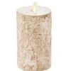 4 X 7 Inch Flameless Flat Top Birch Pillar Candle 1 4 X 7 Inch Flameless Flat Top Birch Pillar Candle -Solar Christmas Holiday Shop 37106 raz flat top birch candle