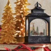 11 Inch Town Scene Lighted Water Lantern - Timer