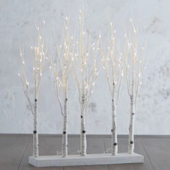 RAZ Lighted Birch Grove 30 Inch - 88 Warm White LED'S Steady And Twinkle Functions -Solar Christmas Holiday Shop 3800927