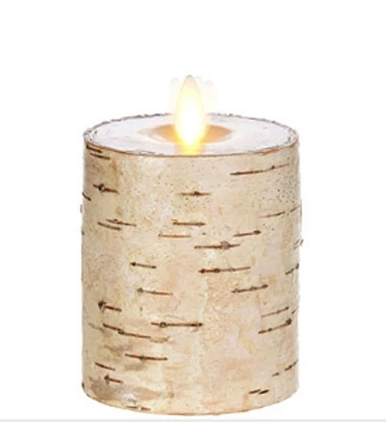 3.25 X 3 Inch Flat Top Birch Pillar Wax Wrapped Pillar Candle 4 3.25 X 3 Inch Flat Top Birch Pillar Wax Wrapped Pillar Candle - Image 2