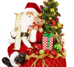 Lighted Toy Bag With Santa - 22.5 Inch Battery Operated -Solar Christmas Holiday Shop 3815542 raz santa in a bag with tree