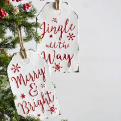 Gift Tag Ornament - 12 Inch Assorted 2 -Solar Christmas Holiday Shop 3836336 1