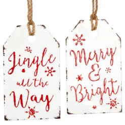 Gift Tag Ornament - 12 Inch Assorted 2 -Solar Christmas Holiday Shop 3836336