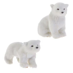 5.5 Inch Polar Bear Ornaments Set Of 2 -Solar Christmas Holiday Shop 3850109