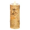 2 X 6 Inch Moving Flame Birch Wrapped Pillar Candle 1 2 X 6 Inch Moving Flame Birch Wrapped Pillar Candle -Solar Christmas Holiday Shop 39113