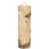 2 X 8 Inch Moving Flame Birch Wrapped Pillar Candle -Solar Christmas Holiday Shop 39114