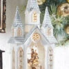 Nativity Lighted Water Church In Swirling Glitter Snow Globe - 16.25 Inch -Solar Christmas Holiday Shop 3940507