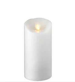 3 Inch Diameter White Moving Flame 6 Inch Candle - Remote Ready