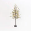 4.9 Foot Electric Icy Pine Tree - 96 Warm White Lights - Indoor Outdoor - NEW 2021 -Solar Christmas Holiday Shop 4 foot pine tree