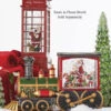 Musical Lighted Train Water Lantern Santa's List In Swirling Glitter With Optional Music Setting -Solar Christmas Holiday Shop 4000774 main text