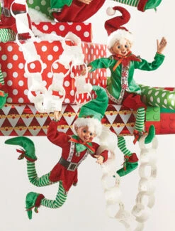 Set Of 2 Posable Elf Figurines 16 Inch Santa's Little Helpers -Solar Christmas Holiday Shop 4002226 2