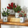 Winterberry, Pine, Holly And Mistletoe Assorted 4 In Galvanized Decorative Buckets -Solar Christmas Holiday Shop 4002479 lifestyle