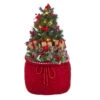 Red Bag With Lighted Tree And Cardinals - 24 Inch -Solar Christmas Holiday Shop 4015548 2