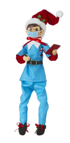 Healthcare Worker Posable Elf In Blue Scrubs 16 Inch -Solar Christmas Holiday Shop 4015560 blue