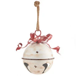 Metal Hanging Jingle Bell Ornament - 13.75 Inch RAZ 4015934 -Solar Christmas Holiday Shop 4015934 main