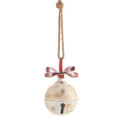 Metal Hanging Jingle Bell Ornament - 7.75 Inch RAZ -Solar Christmas Holiday Shop 4015936 main