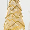 14 Inch Geometric Lighted Tree With Gold Swirling Glitter -Solar Christmas Holiday Shop 4019105 1