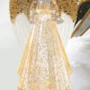 13 Inch Lighted Angel With Gold Swirling Glitter Water Lantern - Timer