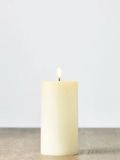 Uyuni 3 Inch X 7 Inch Ivory Pillar Candle - Remote Ready